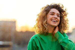 happy person ready to achieve treatment goals for depression